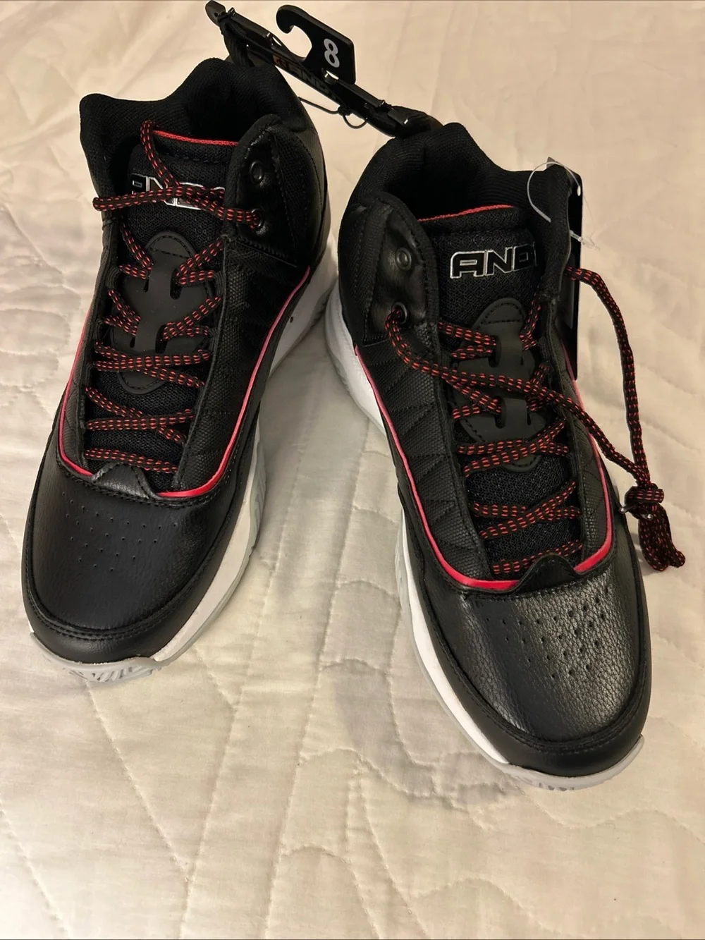And1 Black Athletic Sneakers with Red Trim